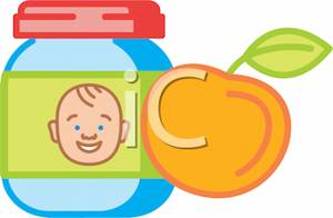 Baby Food Jar Of Peaches   Clipart
