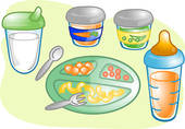 Baby Food Set Illustration   Clipart Graphic