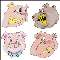 Bulldog Heads Bulldog Head Cartoons Colorful Bulldog Heads Colorful