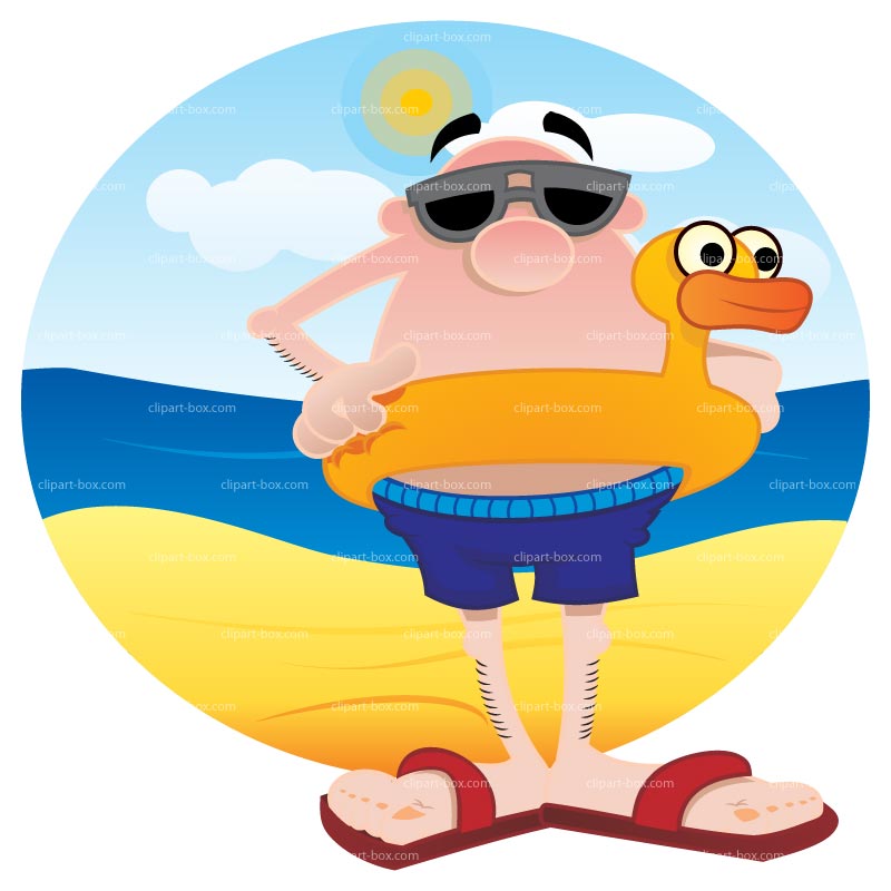 Clipart Funny Man On The Beach   Royalty Free Vector Design