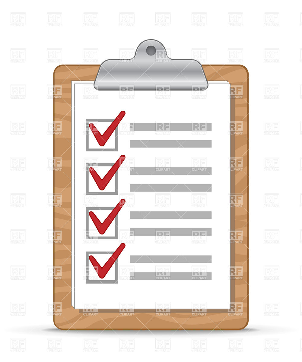 Clipboard With A Checklist Download Royalty Free Vector Clipart  Eps