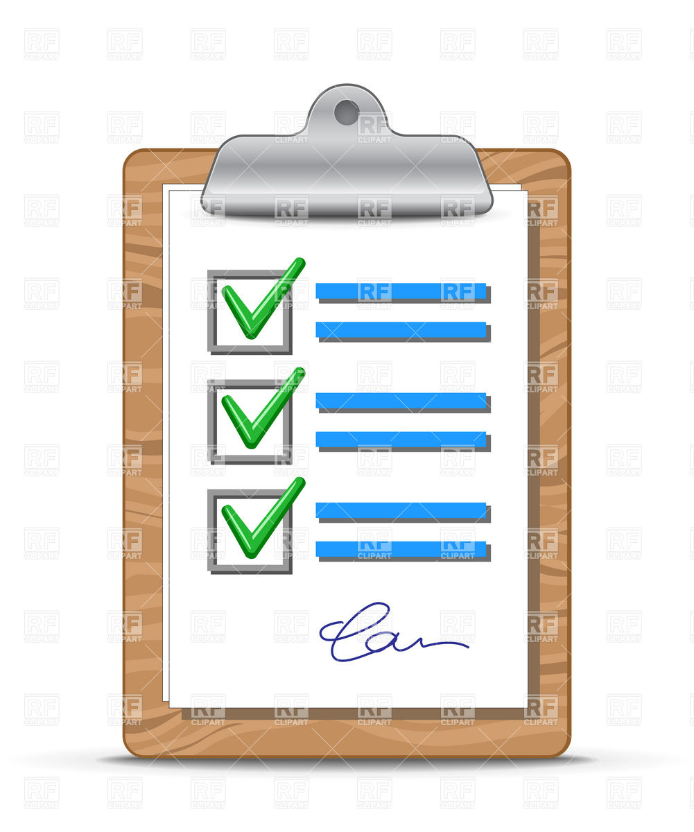 Clipboard With Checklist Download Royalty Free Vector Clipart  Eps