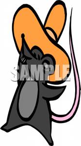 Colorful Cartoon Of A Rat Sporting A Tall Hat   Royalty Free Clipart