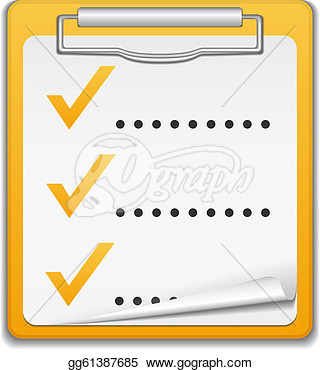 Eps Illustration   Clipboard With Checklist  Vector Clipart Gg61387685