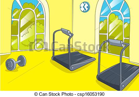 Eps Vectors Of Gym Room With Trainers Vector Cartoon Background Eps 10