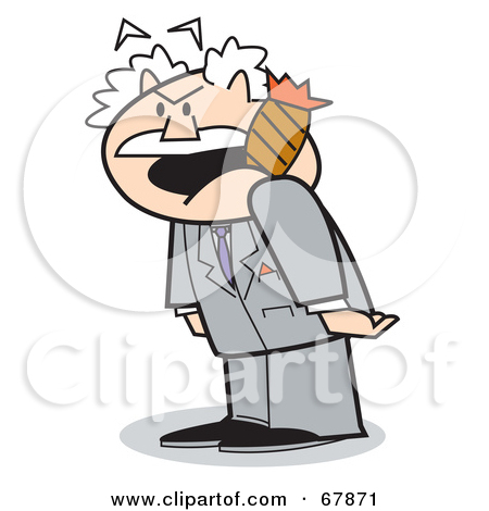 Free  Rf  Clipart Illustration Of A Bald Old Walt Businessman Yelling