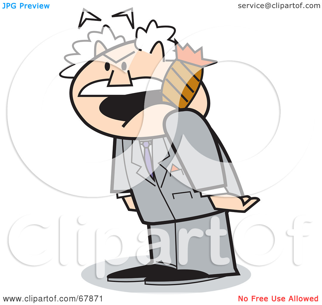Free  Rf  Clipart Illustration Of A Bald Old Walt Businessman Yelling