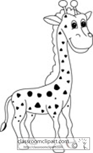Giraffe Clipart   Giraffee Animal Character Outline 7   Classroom