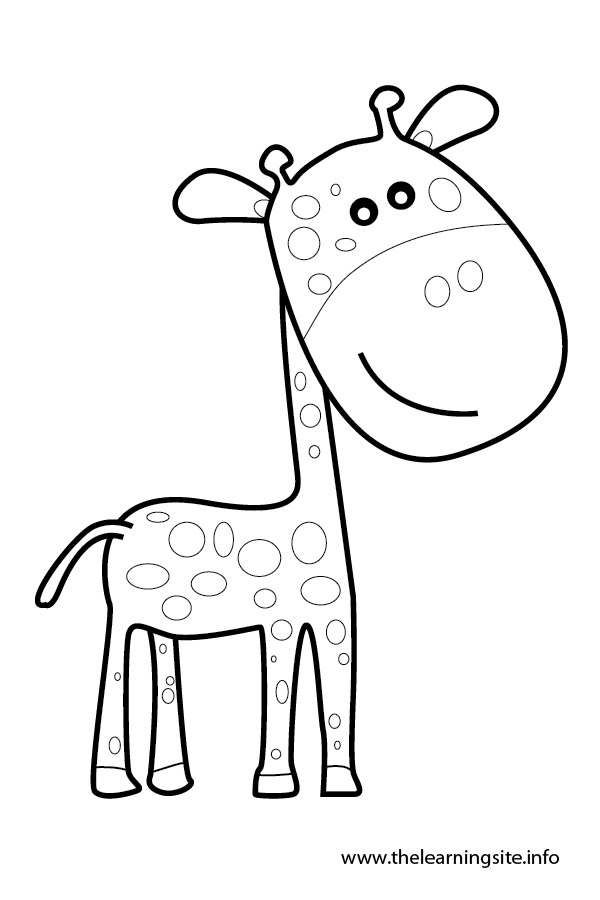 Giraffe Clipart Outline Coloring Page Outline Animals
