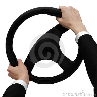 Hands On A Steering Wheel Turn To The Left Stock Photos   Image
