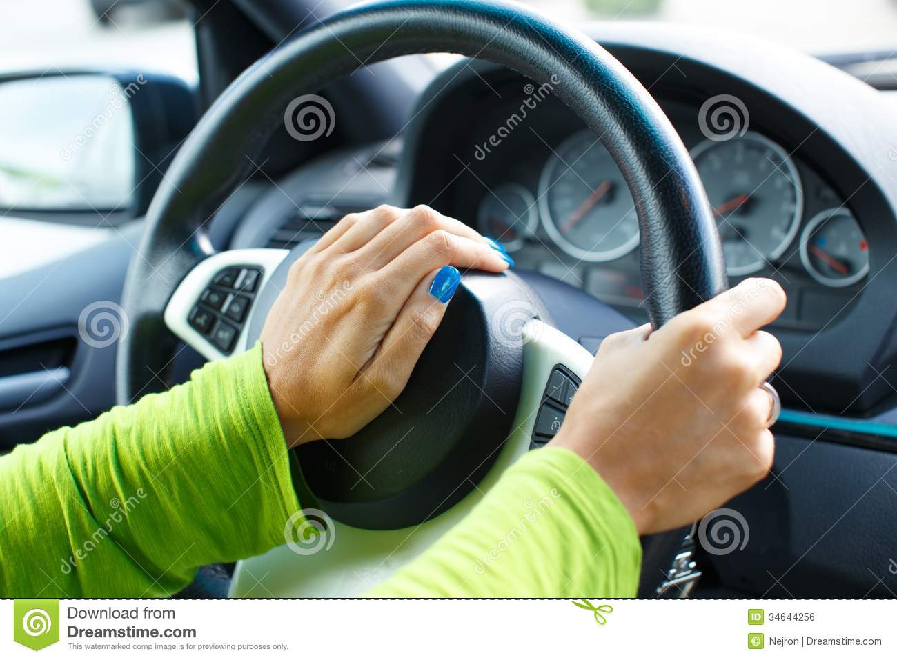 Hands On Steering Wheel Royalty Free Stock Image   Image  34644256
