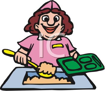     Of A Lunch Lady Putting Food On A School Lunch Tray Clipart Image Jpg