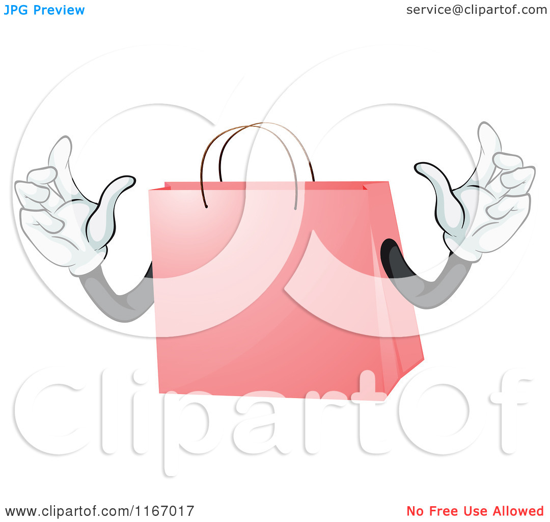     Of A Pink Shopping Bag Mascot   Royalty Free Vector Clipart By Iimages