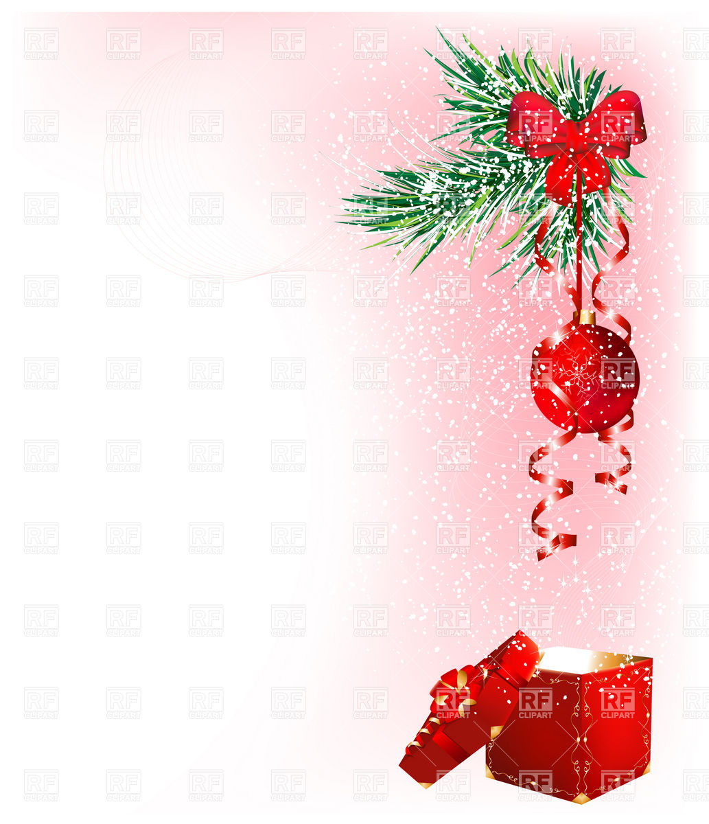 Snowy Background With Gift Box Download Royalty Free Vector Clipart