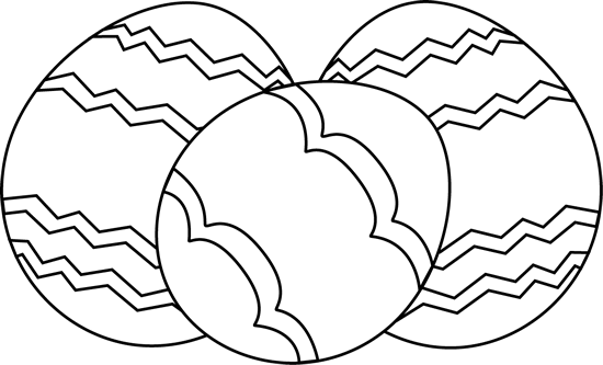 Three Black And White Easter Eggs Clip Art   Three Black And White