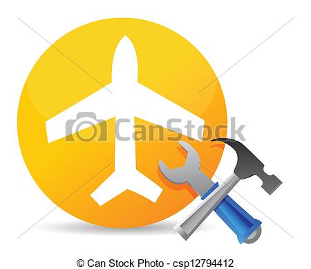 Vector   Airplane Plus Aircraft Tools   Stock Illustration Royalty