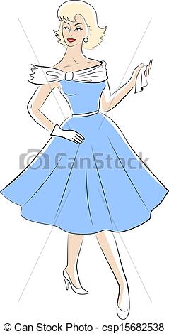 Vectors Of Woman From 50s   Retro Fashion Woman From 50s Csp15682538