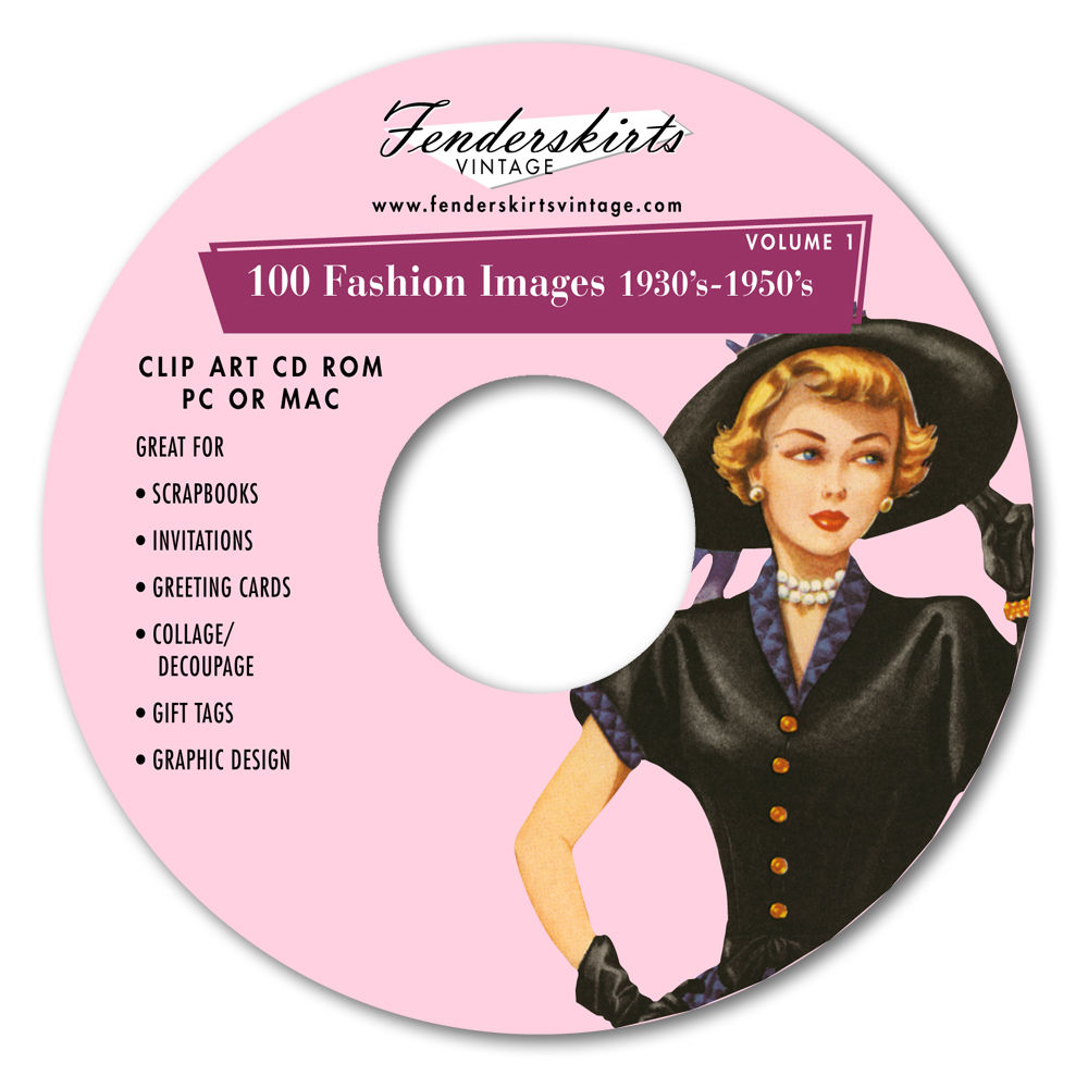 Vintage 50s 1950s Women S Fashion Clothing Dresses Clipart Clip Art Cd