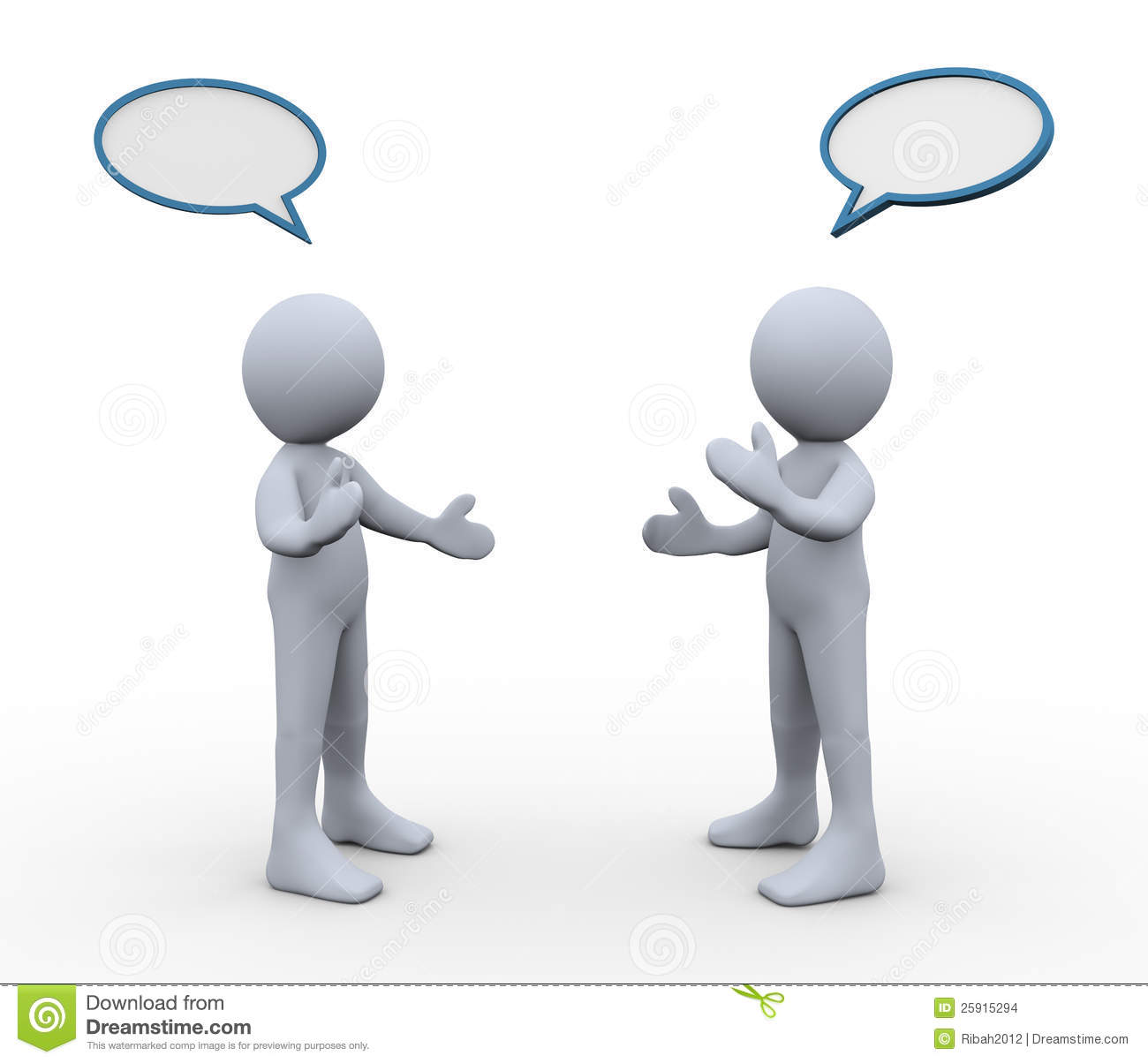 3d Illustration Of Men With Bubble Speech Talking To Each Other  3d