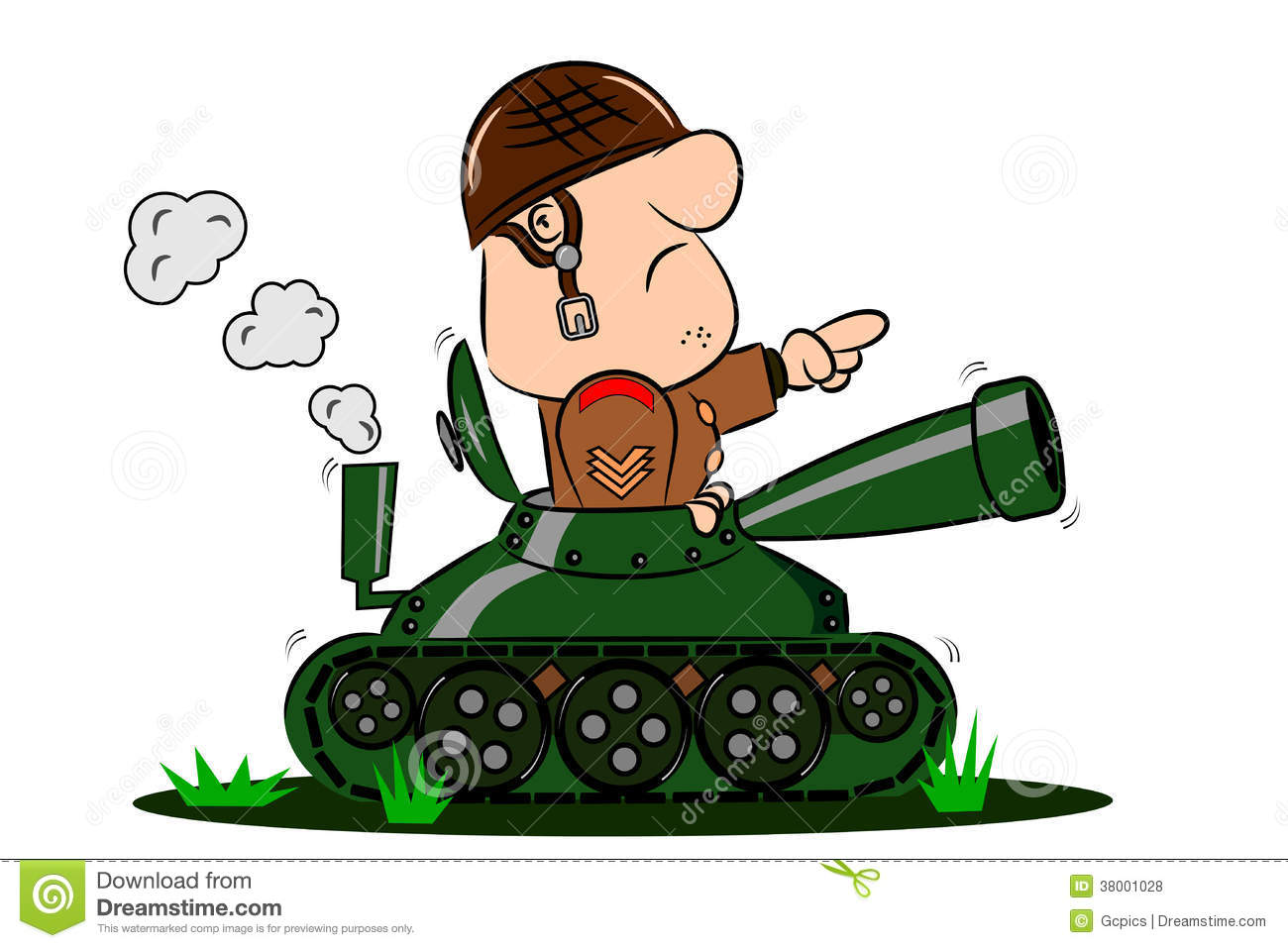 Cartoon Soldier In Army Tank Royalty Free Stock Photos   Image
