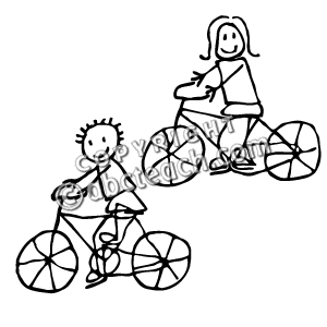 Clip Art  Cute Bicycles B W   Preview 1