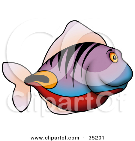 Clipart Illustration Of A Gradient Green And Yellow Fish With A Big