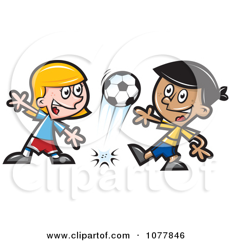 Clipart Kids Playing Soccer 1   Royalty Free Vector Illustration By