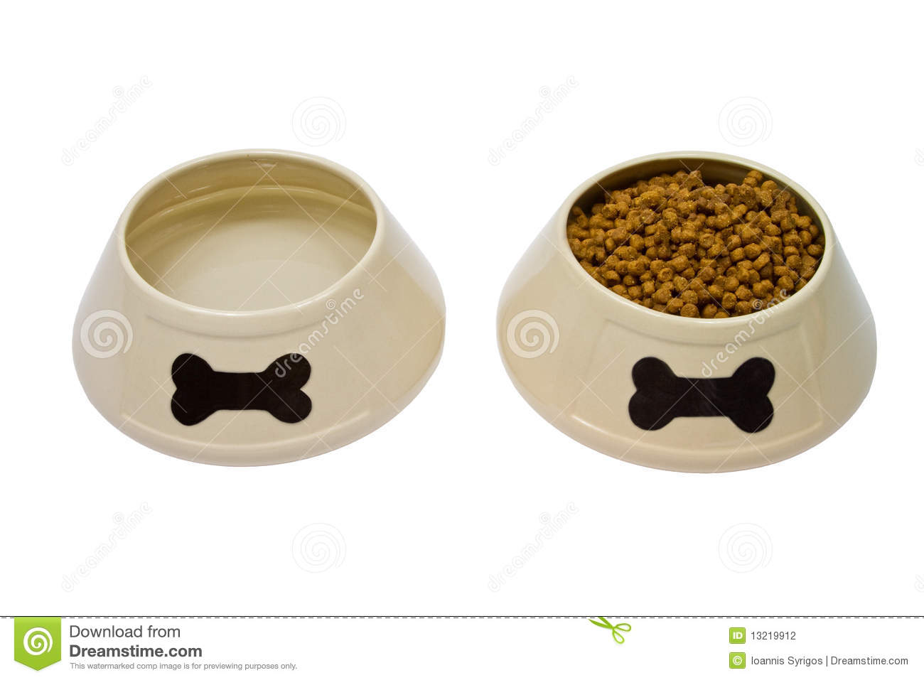 Dog Bowls With Food And Water Stock Photography   Image  13219912