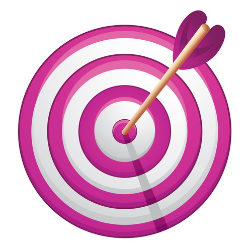 Fast Arrow Hitting The Bullseye Of A Target Available In Different