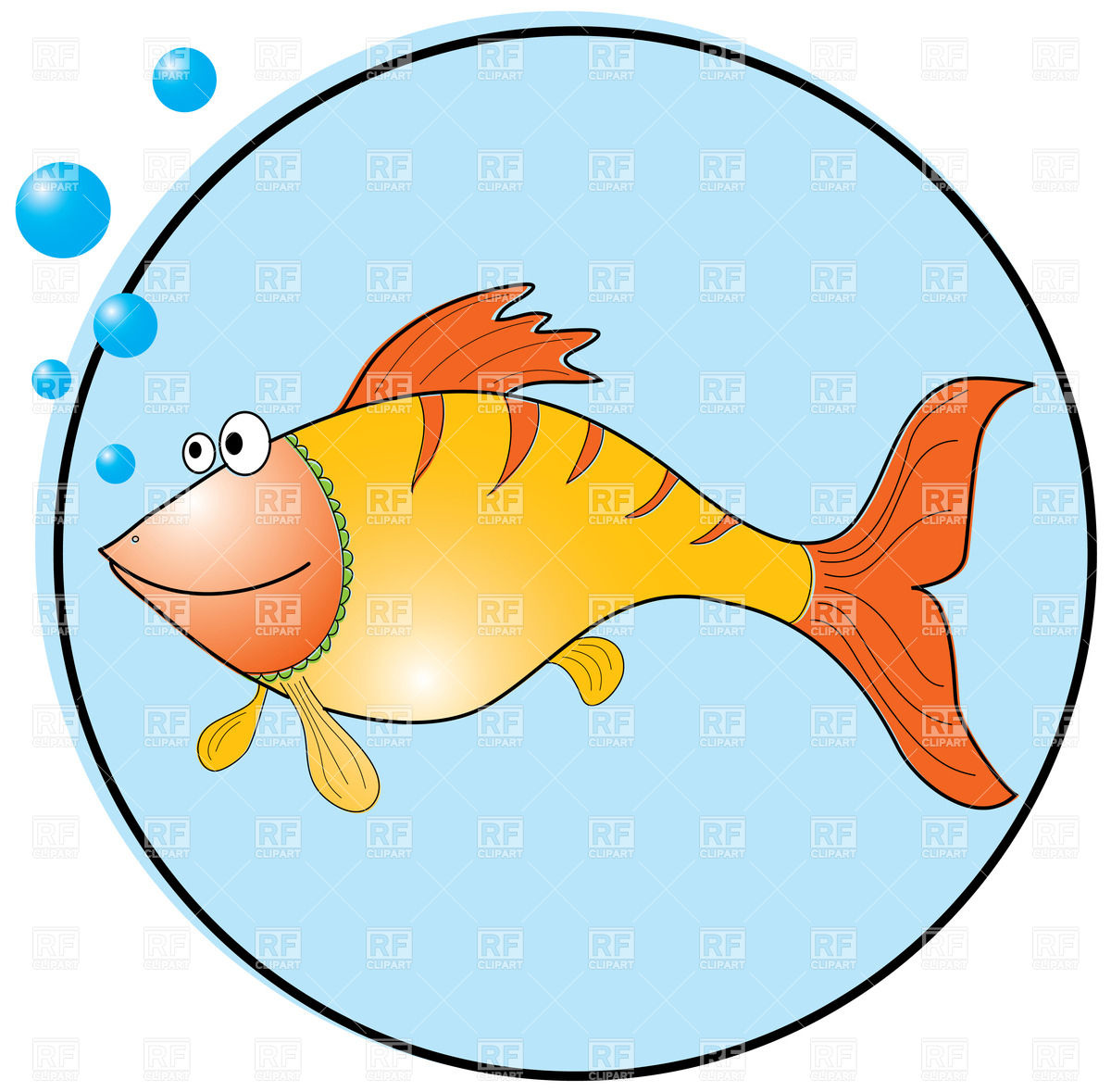 Fish In Blue Circle 32798 Download Royalty Free Vector Clipart  Eps
