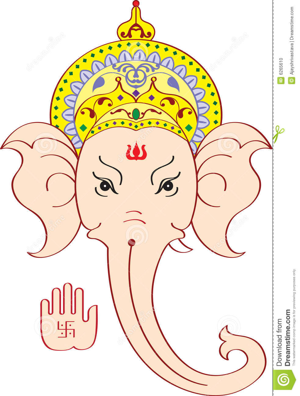 Ganesh Face Giving Blessing Stock Photo   Image  6265610