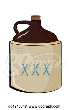 Illustrations   A Old Moonshine Jug With Cork  Stock Clipart Gg4946348