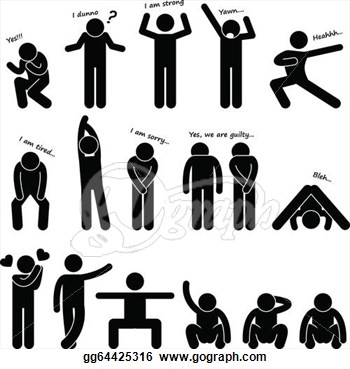 Man People Posture Body Language  Eps Clipart Gg64425316   Gograph