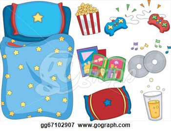 Of Ready To Print Sleepover Related Elements  Clipart Gg67102907