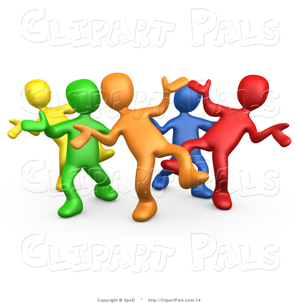 Pal Clipart Of A 3d Diverse Colorful People Dancing At A Party By 3pod