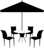 Patio Chairs And Canopy   Royalty Free Clip Art