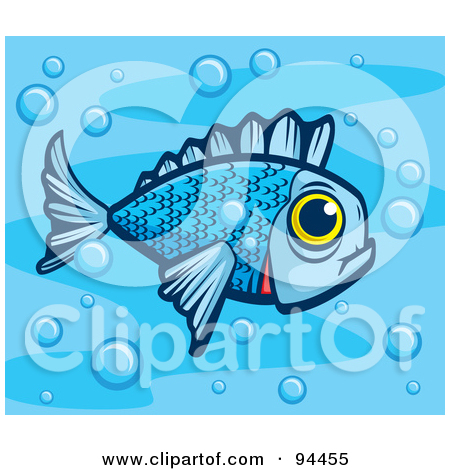 Royalty Free  Rf  Clipart Illustration Of A Blue Fish With A Big