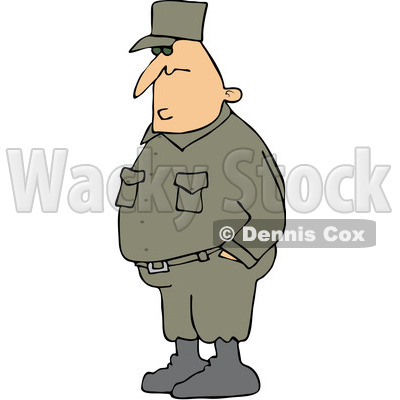 Royalty Free  Rf  Clipart Illustration Of An Army Man Standing With
