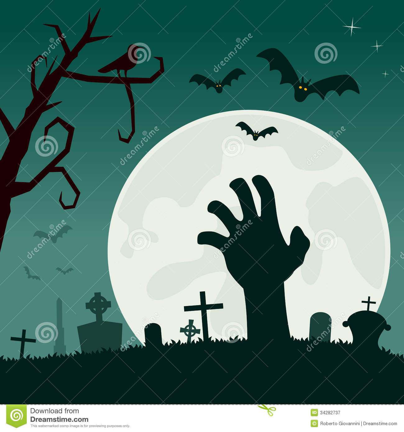 Scary Graveyard Drawings A Creepy Cemetery With A
