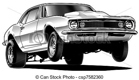 Stock Illustration   Drag Car Wheelie   Stock Illustration Royalty