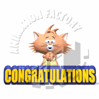 Cat Clapping Congratulations Animated Clipart