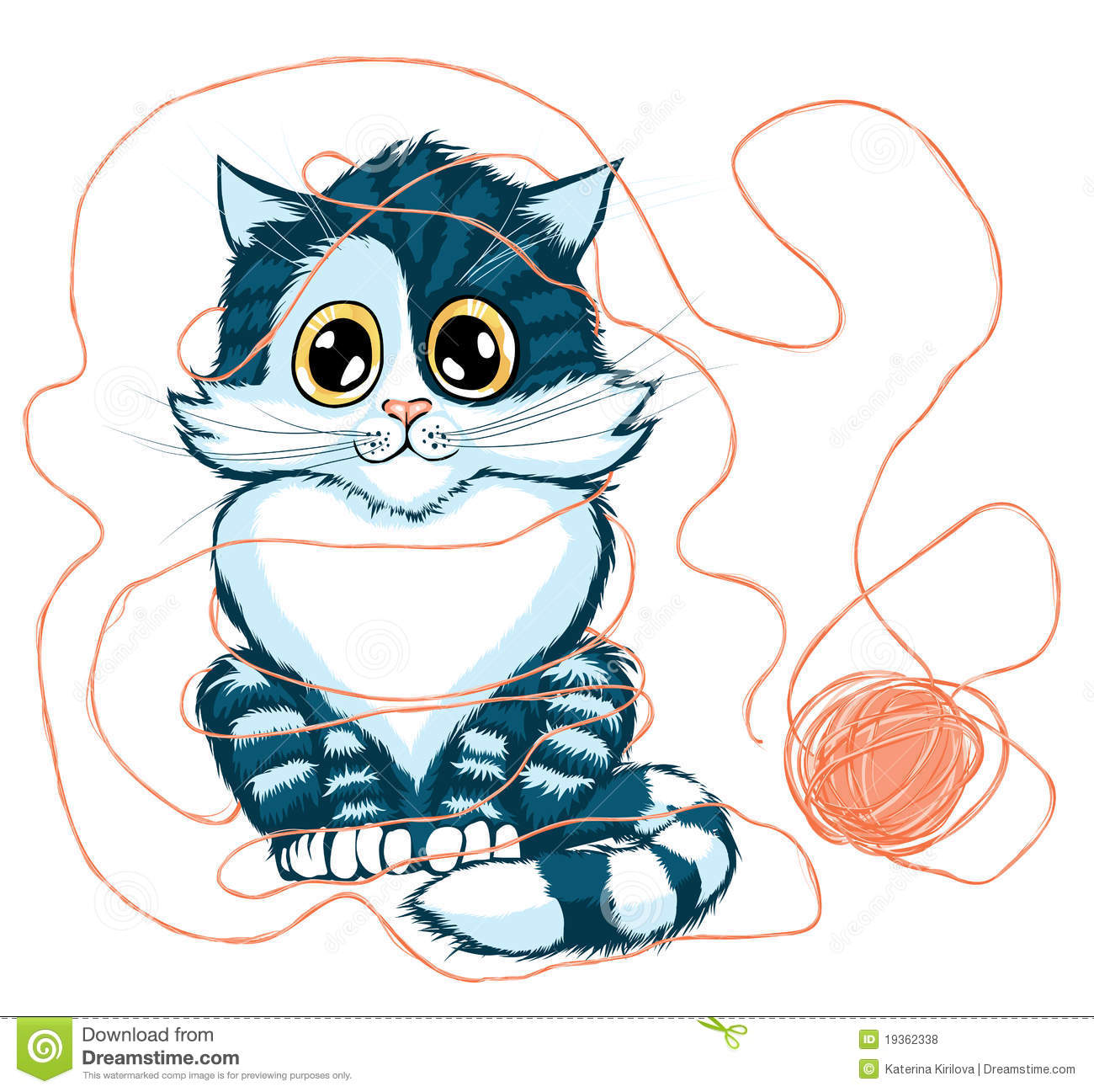 Cat Playing With Ball Of Yarn Royalty Free Stock Photos   Image