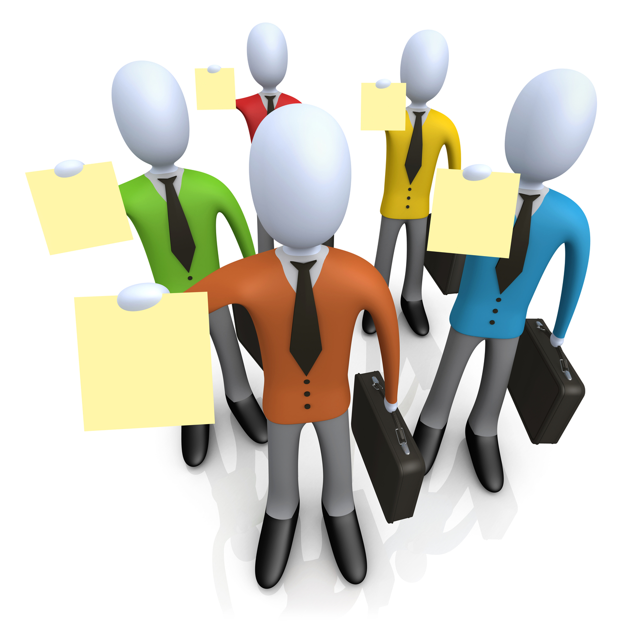 Clipart Illustration Of A Group Of Businessmen In Colorful Shirts