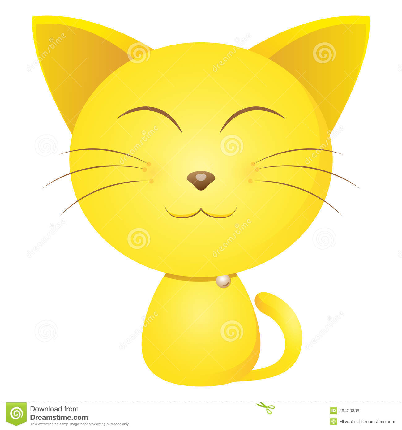 Cute Yellow Cat Clip Art For Gift Pattern Covers Childrens