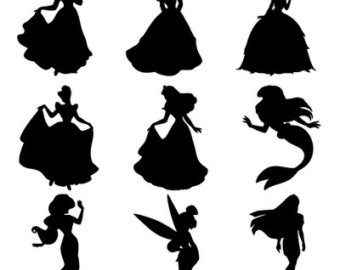 Disney Princesses Silhouettes Cross Stitch Pattern