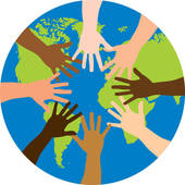Diversity Over World   Clipart Graphic