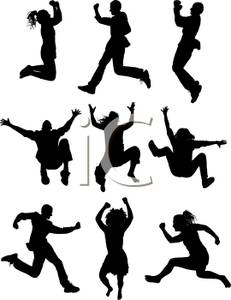     Of People Jumping And Leaping   Royalty Free Clipart Picture