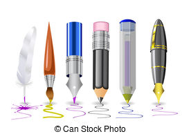 Office Writing Accessories  Clip Art Vector