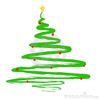 Painted Christmas Tree Illustration Royalty Free Stock Photography
