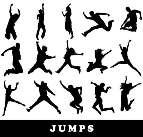 People Jumping Silhouette Cliparts   Clipart Me